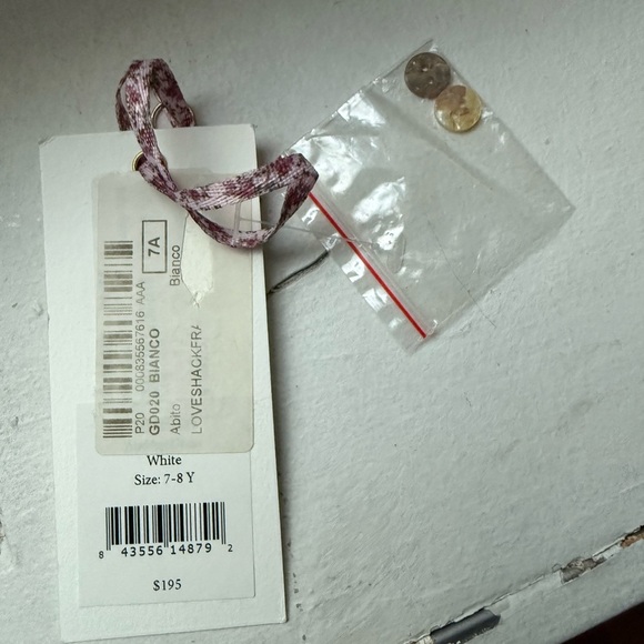 Girls size 7y loveshackfancy White Short Sleeve Dress - Picture 6 of 6